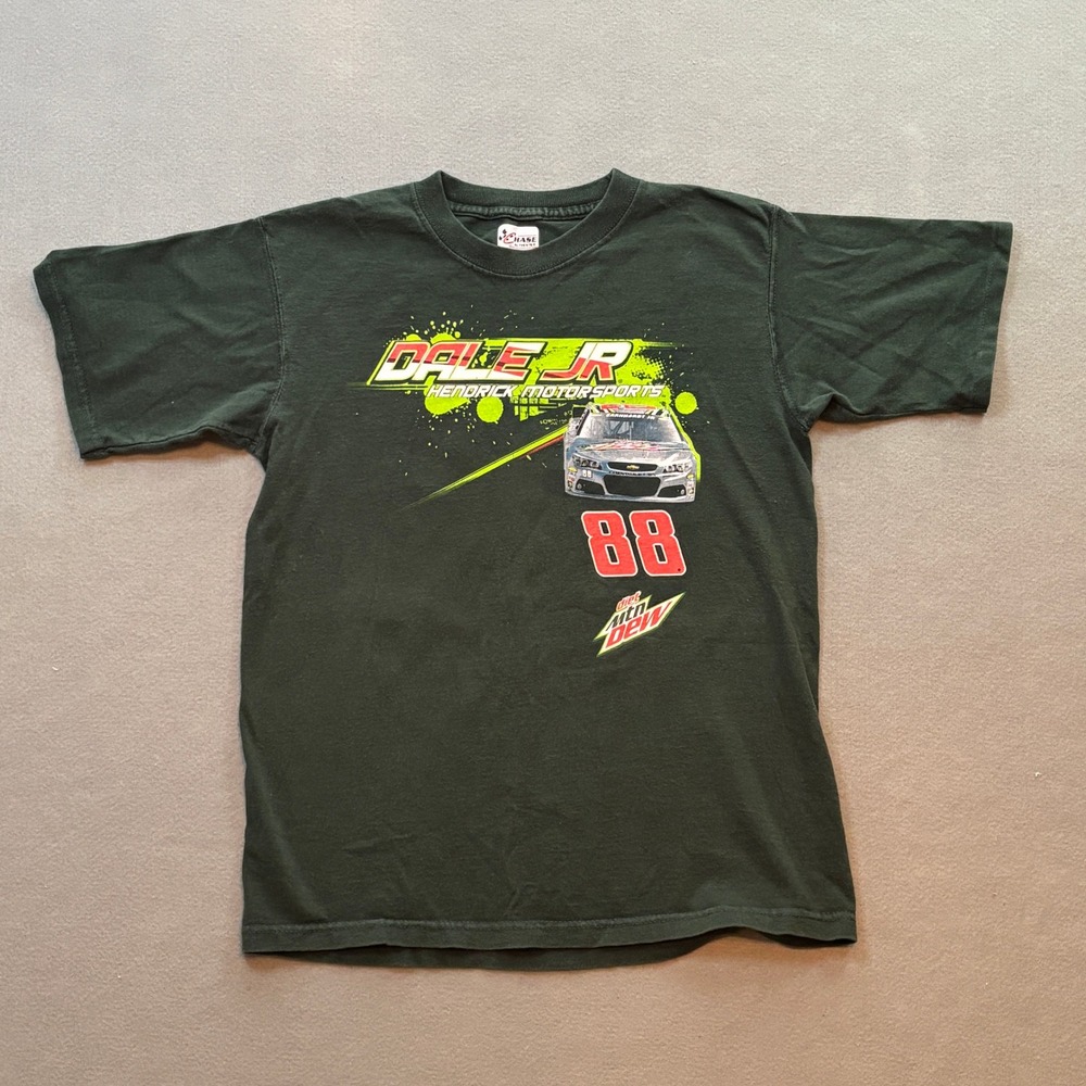 Dale Earnhardt Jr NASCAR Chase Authentics Youth Large T-Shirt Black Diet Mtn Dew